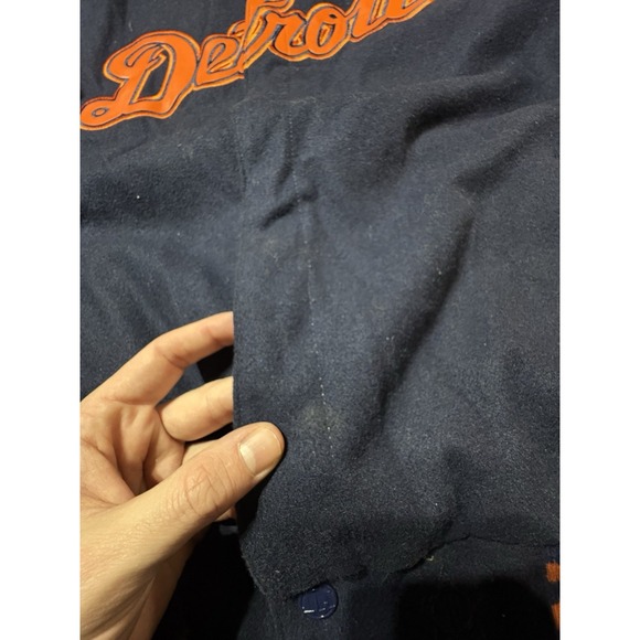 Vintage JH Design Detroit Tigers Reversible Wool Bomber‎ Jacket Men's 2XL XXL - Picture 14 of 16